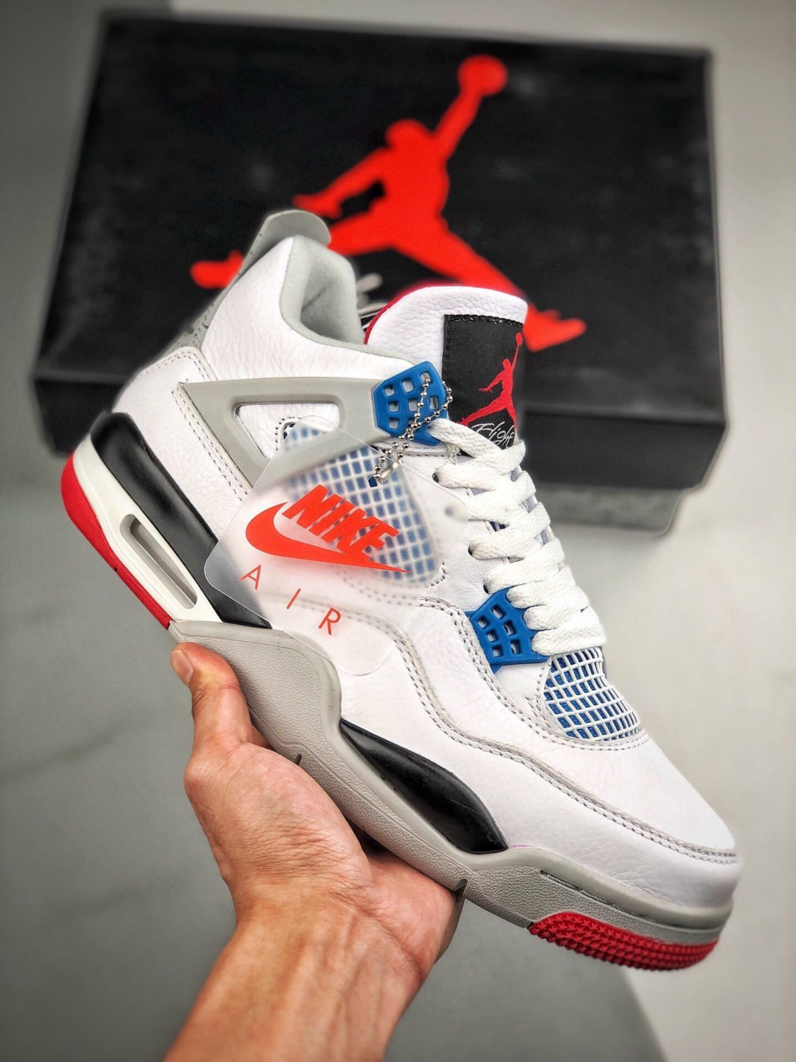 NIKE Air Jordan 4 Retro What The White Blue