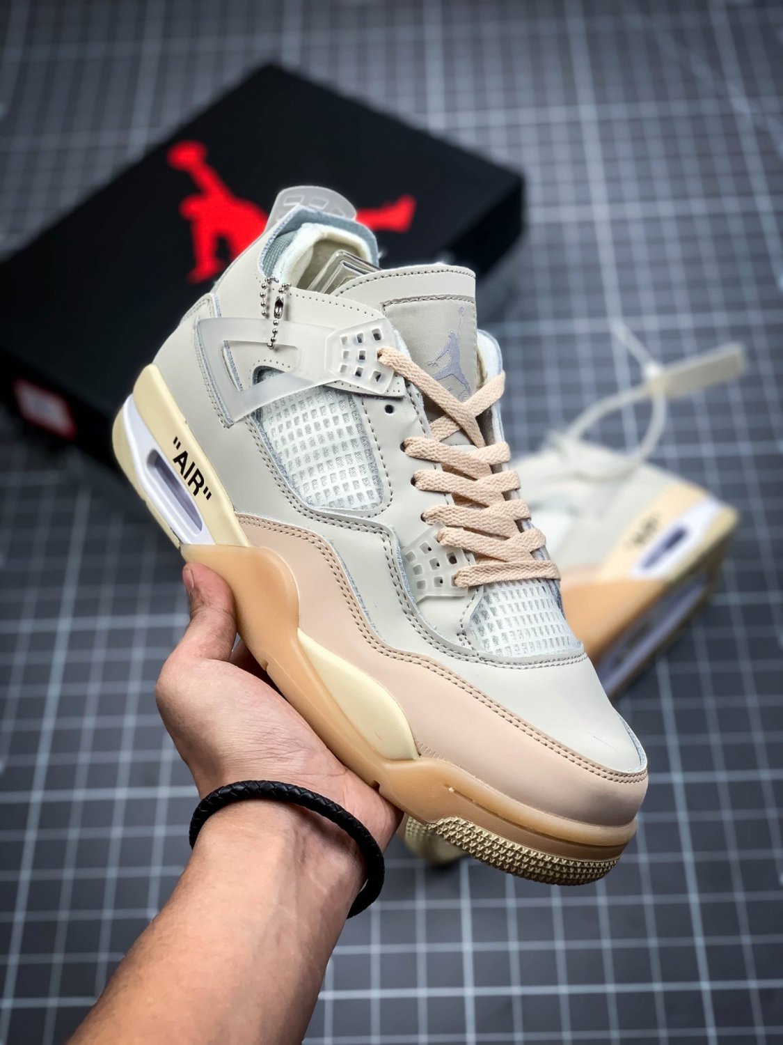 NIKE Air Jordan 4 Retro X Off White White Cream Sail