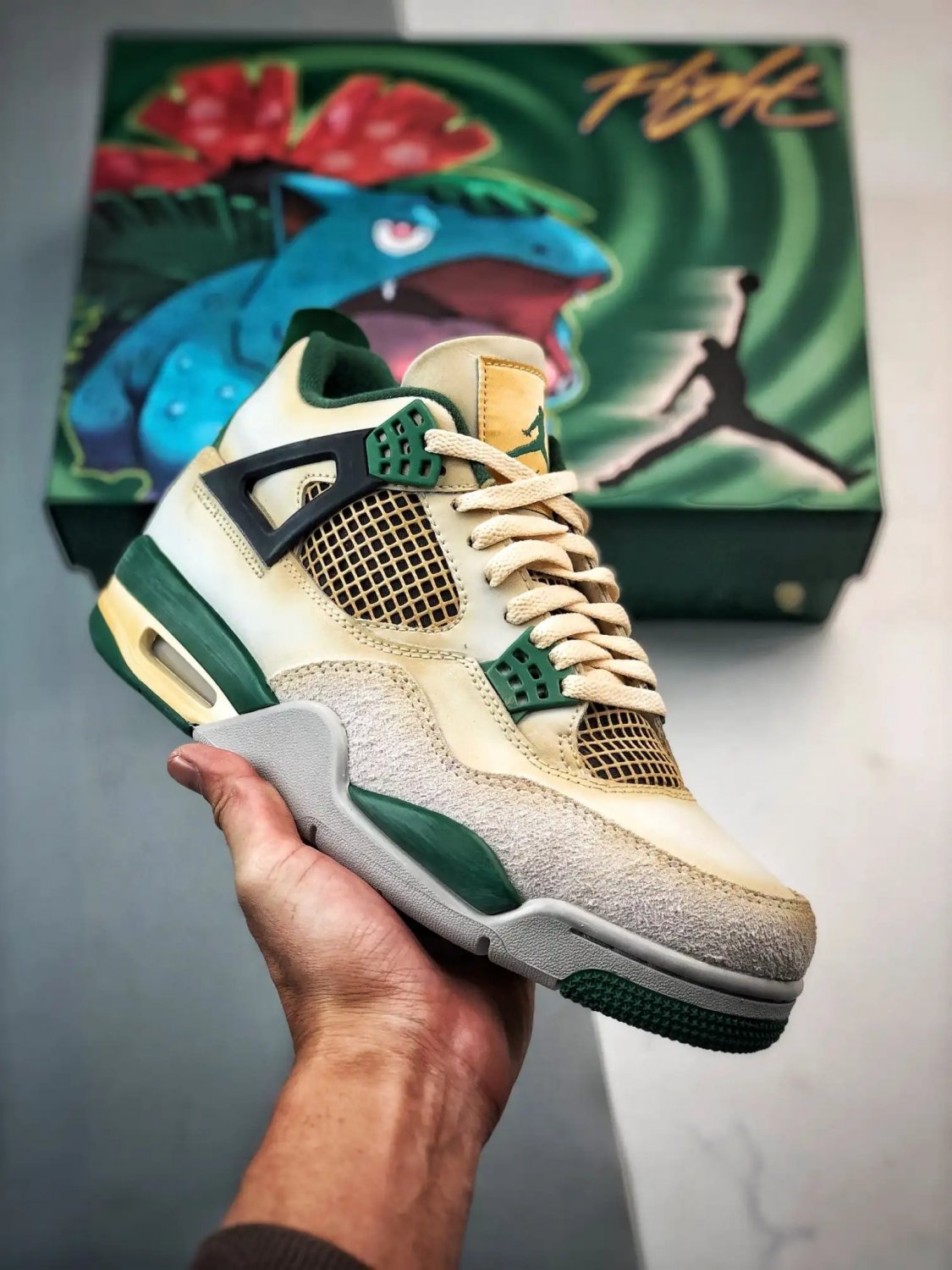 Nike Air Jordan 4 Sail Green Custom