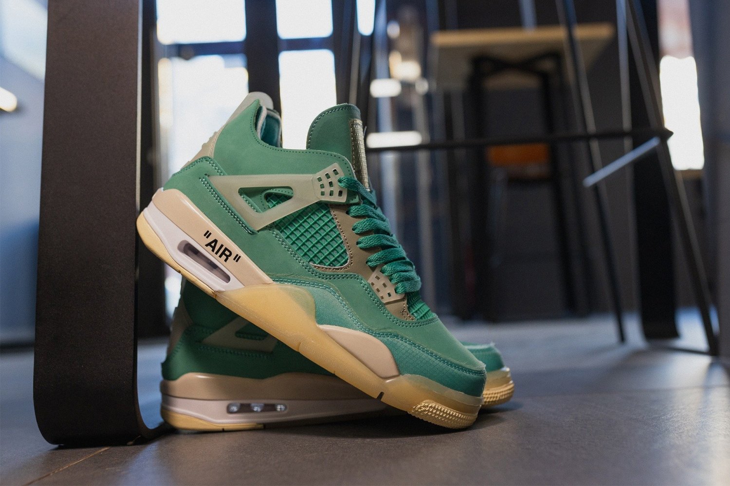 Off-White x Air Jordan 4 Sail Neptune