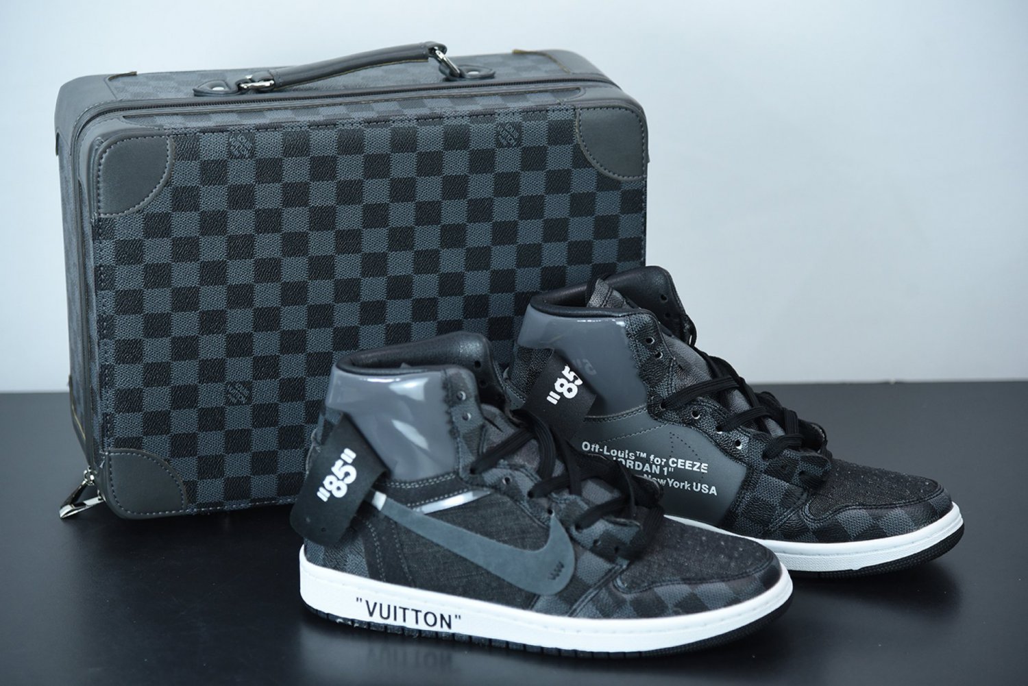 Off-White X Nike Air Jordan 1 Custom Black