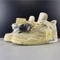 Off-White x Nike Air Jordan 4 Retro Sail  Muslin-White-Black