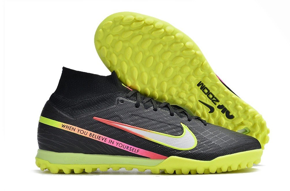 Mercurial Superfly 9 Elite Turf Marcus Rashford - BlackPinkCyber Off NoirRage Green