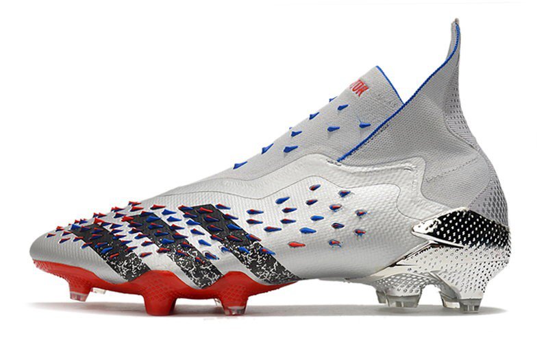 Predator Freak+ Laceless FG Showpiece - Silver  Black  Red  Blue