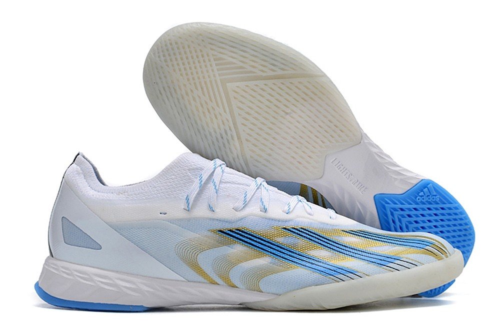 X Crazyfast Messi.1 Indoor Las Estrellas - WhitePulse BlueGold Metallic