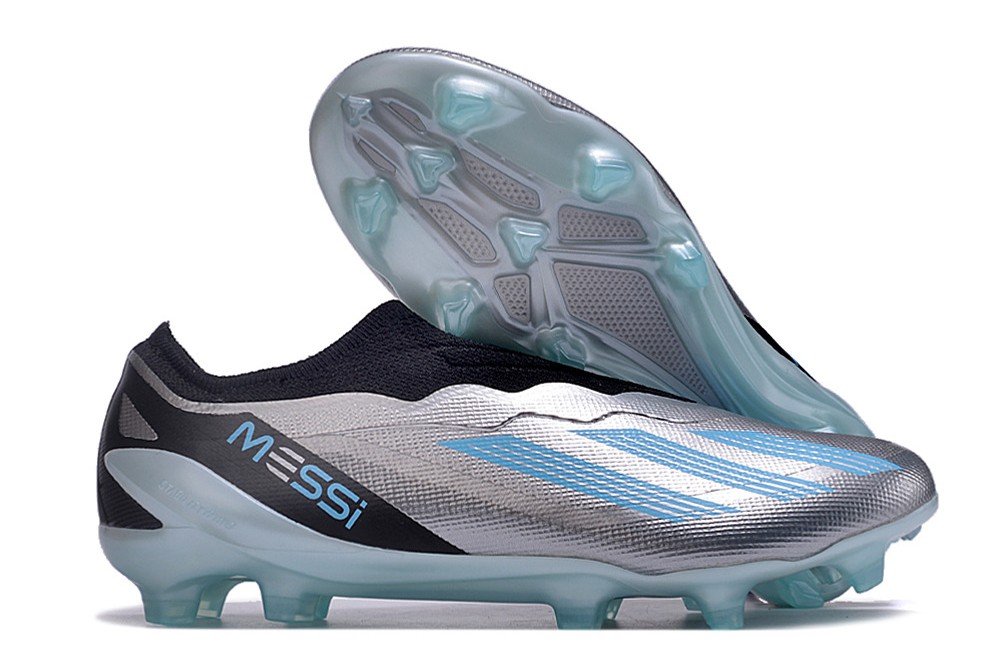 X Crazyfast Messi.1 Laceless FG Infinito - Silver MetallicBlueBlack
