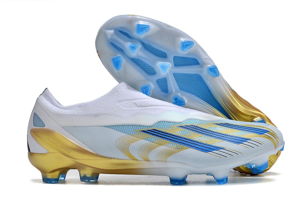 X Crazyfast Messi.1 Laceless FG Las Estrellas - WhitePulse BlueGold Metallic