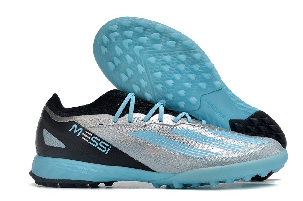 X Crazyfast Messi.1 Turf Infinito - Silver MetallicBlueBlack