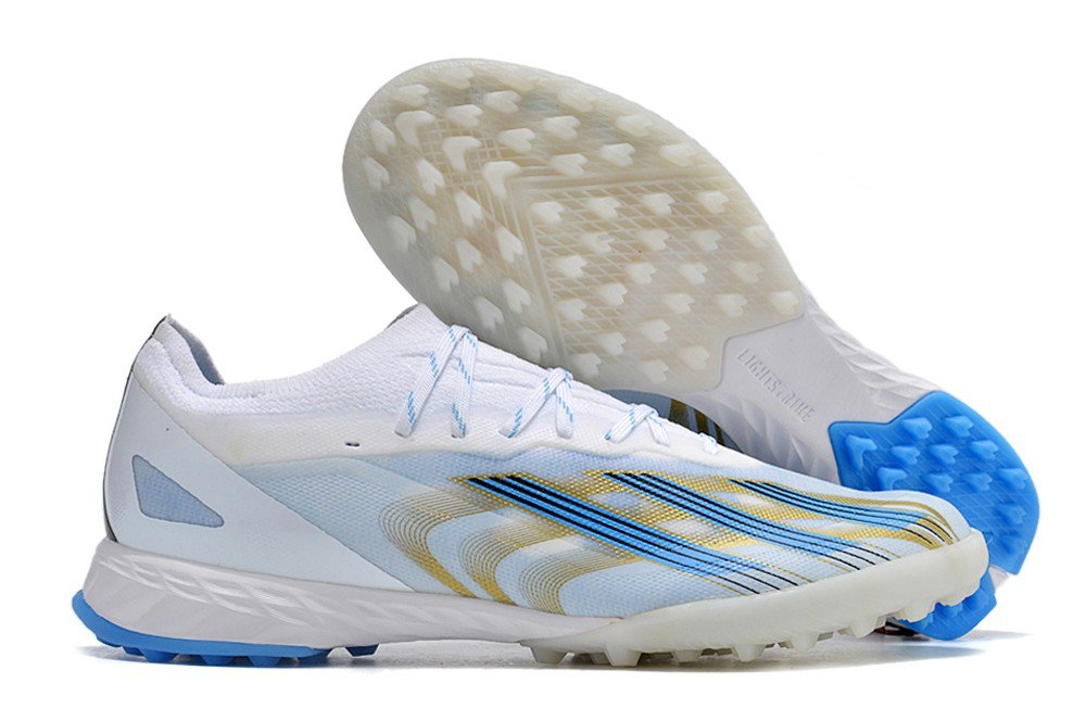 X Crazyfast Messi.1 Turf Las Estrellas - WhitePulse BlueGold Metallic