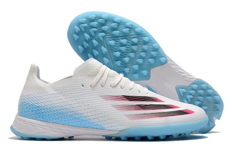 X Ghosted.1 TF - White Blue Pink Cleats