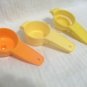 3pc Lot Tupperware Small Gagets Funnel Egg Separator & Strainer Yellow & Orange
