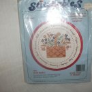 HERB BASKET 7584 Dimensions Stitchables vintage 80s Crewel embroidery kit new