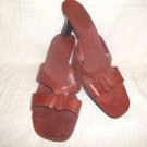 BANDOLINO  Brick Rust LEATHER Slide Sandal Shoes GRACIES SZ 10 EXCELLENT COND*