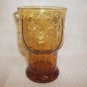 LIBBEY Country Garden Ice Tea Tumblers Water Goblets Amber Glass Daisy Set of 4