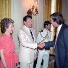 Nancy and Ronald Reagan, and Donald Trump Meeting In The State Dining Room 8/4/83 Photo
