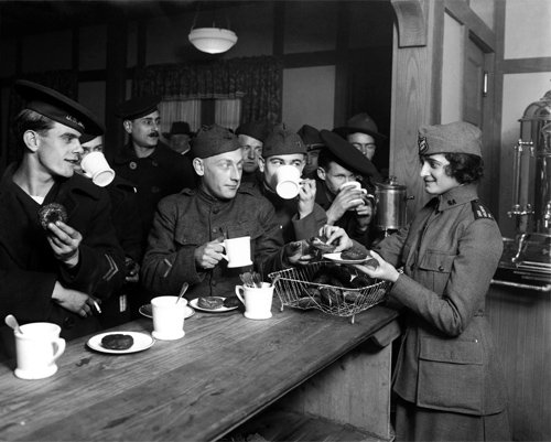 WWI United States Troops Drinking Coffee Photo