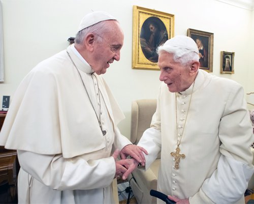 Pope Francis Visits Benedict XVI Photo