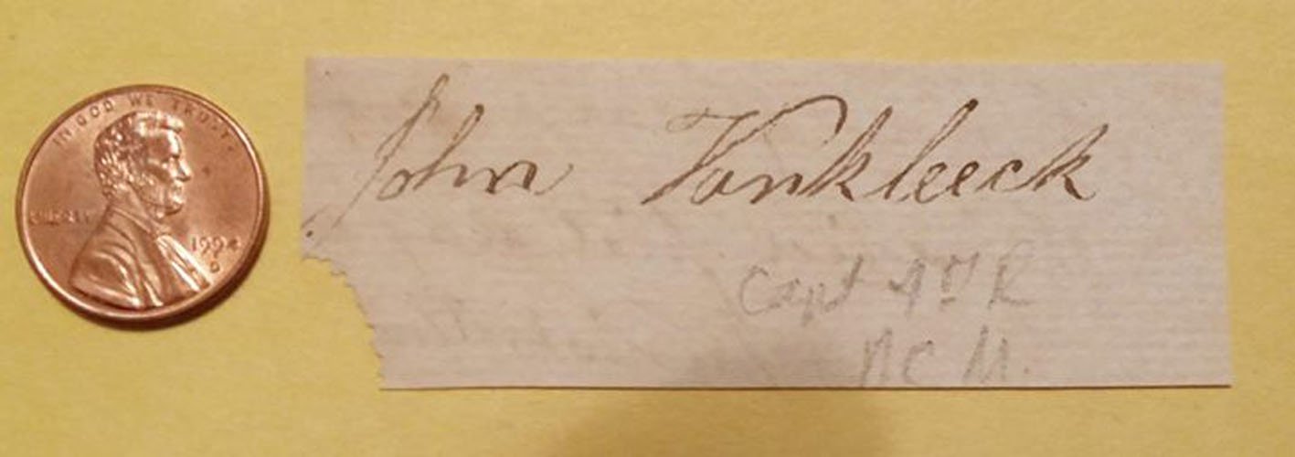 Revolutionary War Captain John Van Sleeck Signature