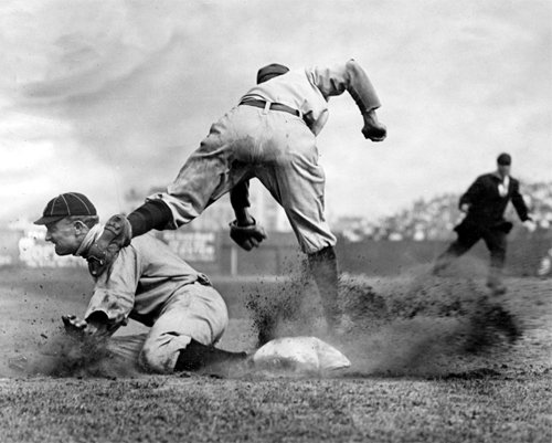 Detroit Tigers Ty Cobb Slides July 23, 1910 Photo