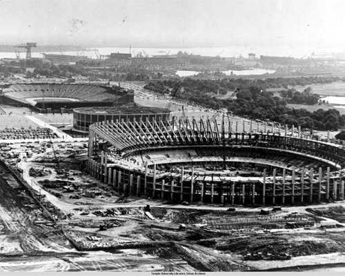 Philadelphia Phillies Veterans Stadium Construction Photo
