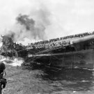 USS Franklin CV-13 After Attack 1945 Photo