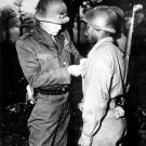 General George S. Patton Pins Silver Star on Private Ernest Jenkins WWII Photo