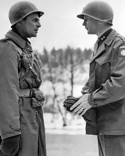 Generals Matthew Ridgway and Jumping Jim Gavin During Battle of the Bulge 1944 Photo