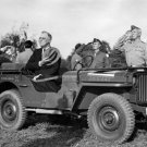 President Franklin Roosevelt and General George Patton Reviewing Troops in Casablanca 1943 Photo