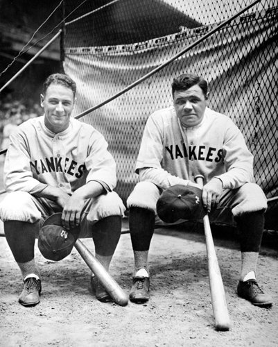 New York Yankees Lou Gehrig and Babe Ruth at the 1927 World Series Photo