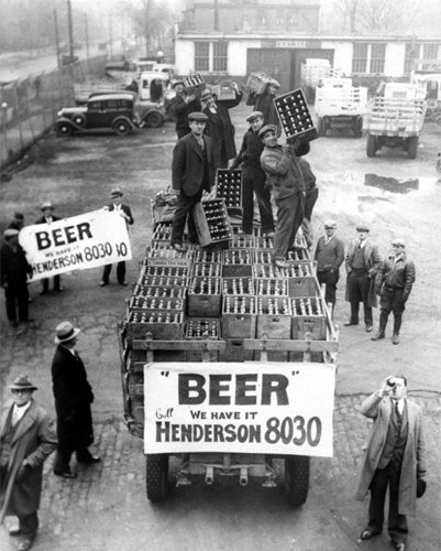 Prohibition Buying Beer Off the Back of a Truck Following Repeal December 5, 1933 Photo