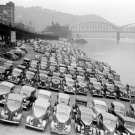Cars Parked Along Allegheny River, Pittsburgh, Pennsylvania 1938 Photo