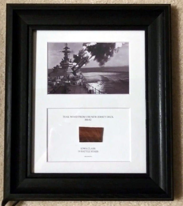 USS New Jersey BB-62 Teak Display
