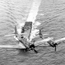SBDs Fly Over USS Enterprise CV-6 November 1943 Photo