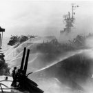 USS Birmingham CL-62 Fights USS Princeton CVL-23 Fire October 24, 1944 Photo
