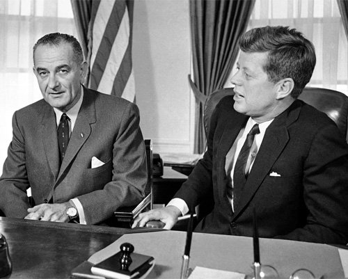 Lyndon Johnson and John Kennedy Photo