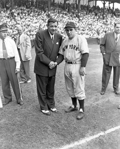 New York Yankee Greats Babe Ruth and Yogi Berra Photo