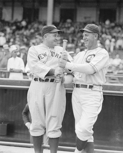 New York Yankees Joe McCarthy and Chicago Cubs Charlie Grimm 1936 All-Star Game Photo