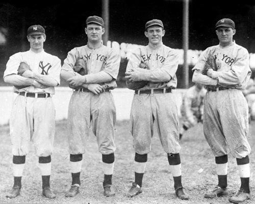 New York Yankees Pi Schwert, Ed Sweeney, Les Nunamaker, Arthur Pickering 1915 Photo