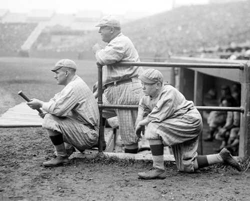 Brooklyn Robins (Dodgers) Hy Myers, Wilbert Robinson, and Mascot 1916 Photo