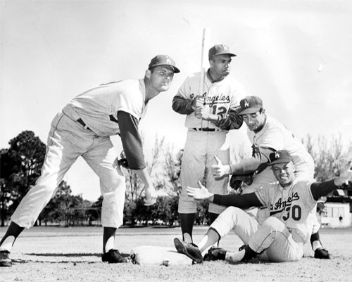 Los Angeles Dodgers Don Drysdale; Tommy Davis; Sandy Koufax; and Maury Wills Photo