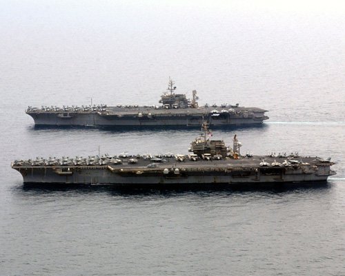 USS Constellation CV-64 and USS Kitty Hawk CV-63 Photo