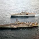 USS Coral Sea CV-43 and USS Wasp LHD-1 1989 Photo
