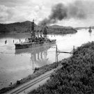 USS Missouri BB-11 Panama Canal July 16, 1915 USS Ohio BB-12 and USS Wisconsin BB-9 Background Photo