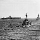 USS Philippine Sea CV-47, USS Barton DD-722, and USS Iowa BB-61 in 1952 Photo