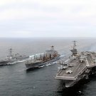 USS Pinckney DDG-91, USNS Yukon T-AO-202, and USS John C. Stennis CVN-74 Photo