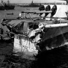 USS Pittsburgh CA-72 Missing Bow After Typhoon 1945 Photo
