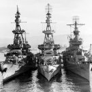 USS Salt Lake City CA-25, USS Pensacola CA-24, and USS New Orleans CA-32 Pearl Harbor 1943 Photo