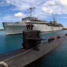 USS Salt Lake City SSN-716 and USS Frank Cable AS-40 in 2002 Photo