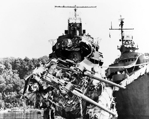 USS Selfridge DD-357 After Bow Destroyed Photo