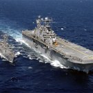 USS Simpson FFG-56 AND USS Saipan LHA-2 Photo